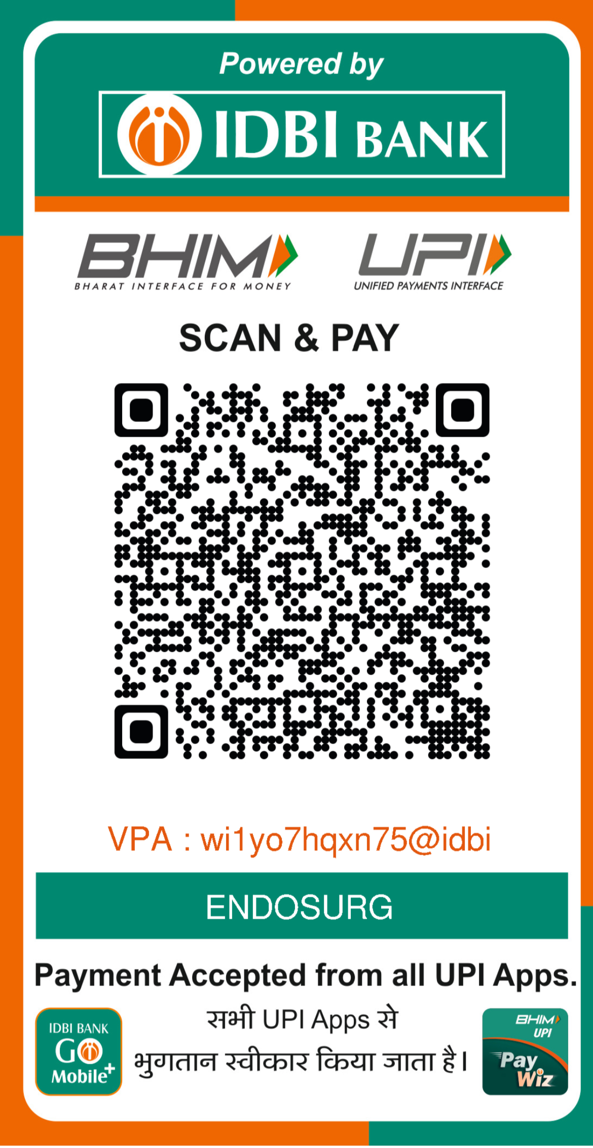 ENDOSURG 2023 payment QR code